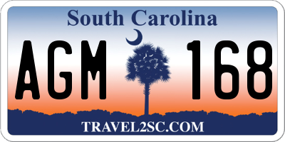 SC license plate AGM168