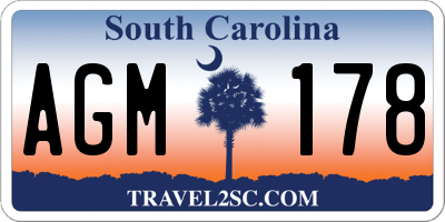 SC license plate AGM178