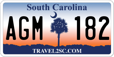 SC license plate AGM182