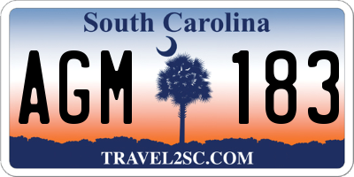 SC license plate AGM183