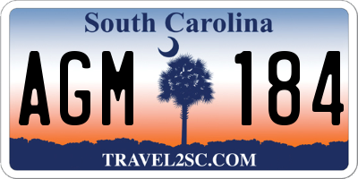 SC license plate AGM184