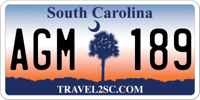 SC license plate AGM189