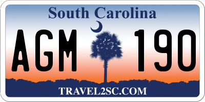 SC license plate AGM190
