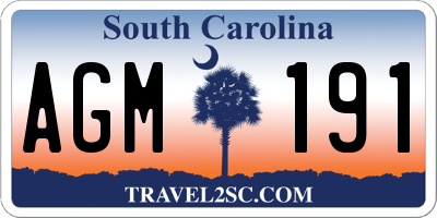 SC license plate AGM191