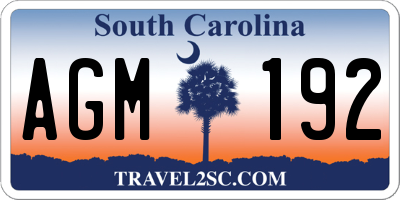 SC license plate AGM192