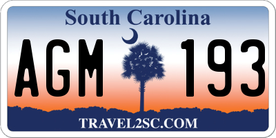 SC license plate AGM193