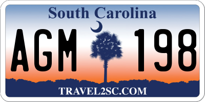SC license plate AGM198
