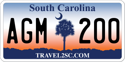 SC license plate AGM200