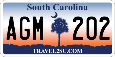 SC license plate AGM202