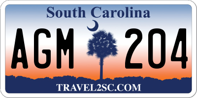 SC license plate AGM204