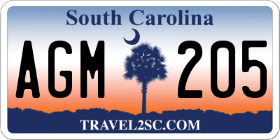 SC license plate AGM205