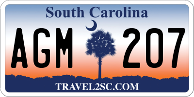 SC license plate AGM207