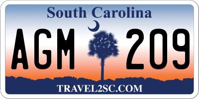 SC license plate AGM209