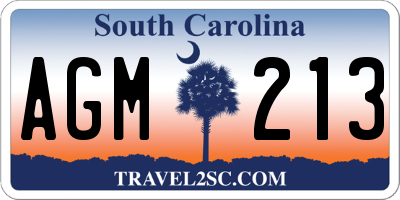 SC license plate AGM213