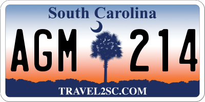 SC license plate AGM214