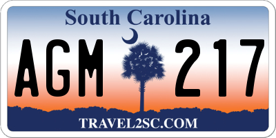 SC license plate AGM217