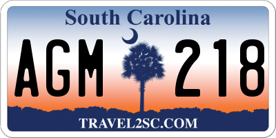 SC license plate AGM218