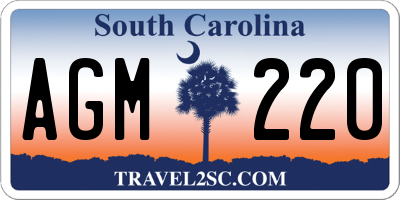 SC license plate AGM220