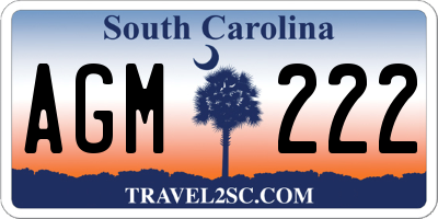 SC license plate AGM222