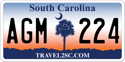 SC license plate AGM224