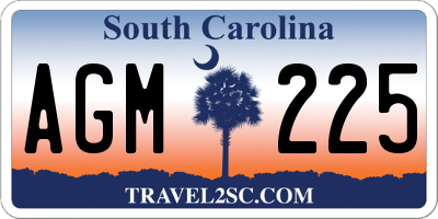 SC license plate AGM225