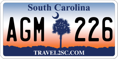 SC license plate AGM226