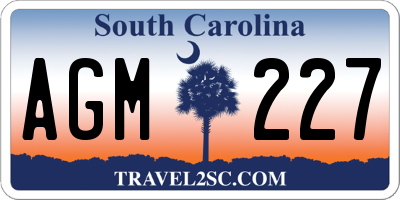 SC license plate AGM227