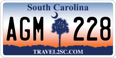 SC license plate AGM228