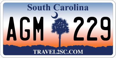 SC license plate AGM229