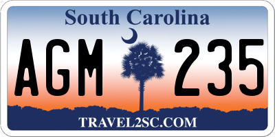 SC license plate AGM235