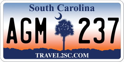 SC license plate AGM237
