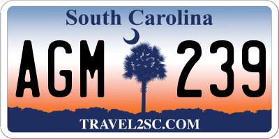 SC license plate AGM239