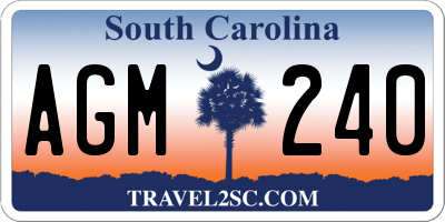 SC license plate AGM240