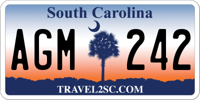 SC license plate AGM242