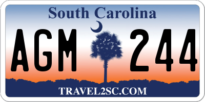 SC license plate AGM244