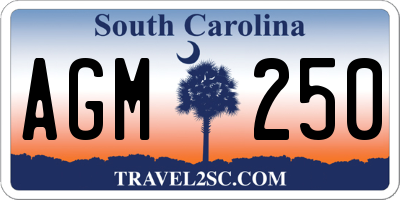 SC license plate AGM250