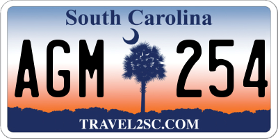 SC license plate AGM254