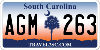SC license plate AGM263