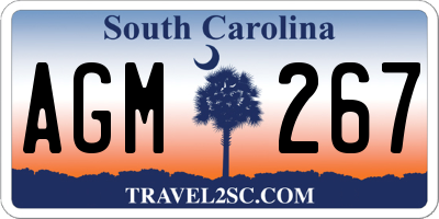 SC license plate AGM267