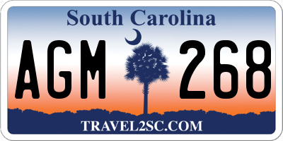 SC license plate AGM268