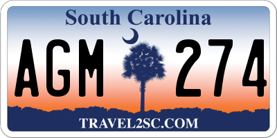SC license plate AGM274