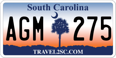SC license plate AGM275