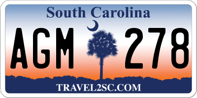 SC license plate AGM278