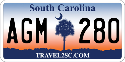 SC license plate AGM280