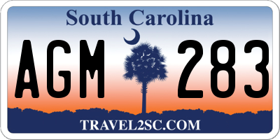 SC license plate AGM283