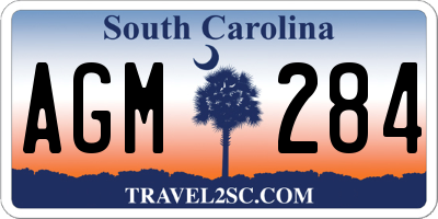 SC license plate AGM284