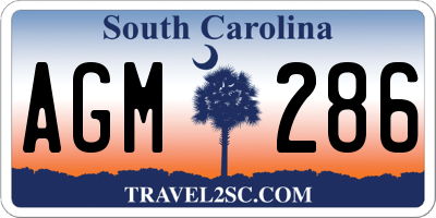 SC license plate AGM286