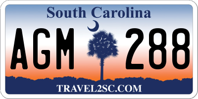SC license plate AGM288