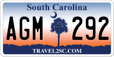 SC license plate AGM292