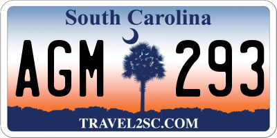 SC license plate AGM293